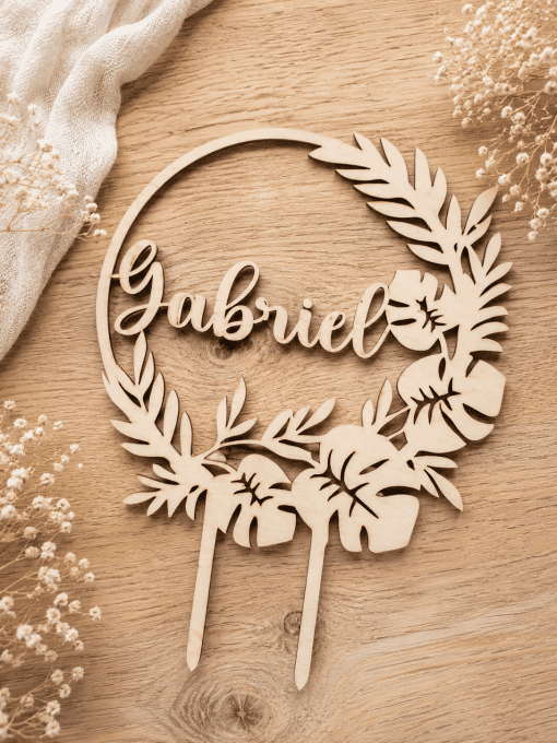 Cake topper personnalisé anniversaire jungle