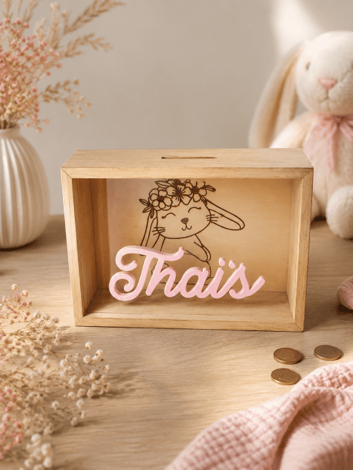 Tirelire personnalisée pour enfants en bois