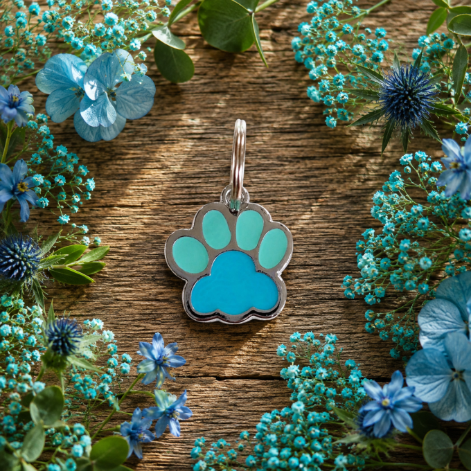 Médaille d'identification pattes de chien personnalisée