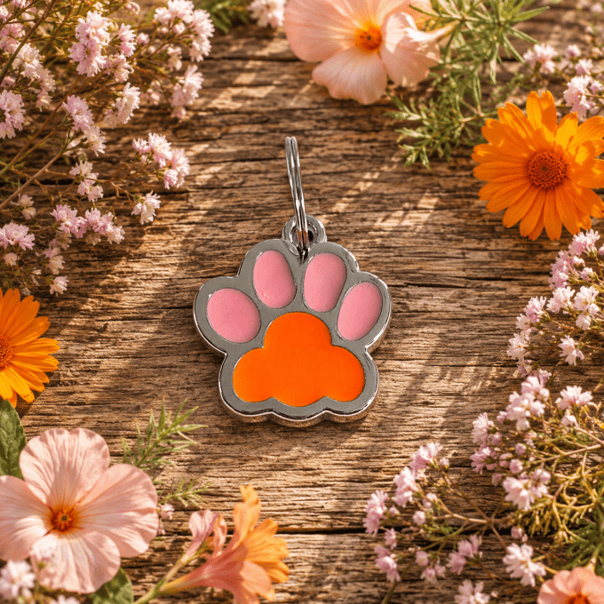 Médaille d'identification pattes de chien personnalisée