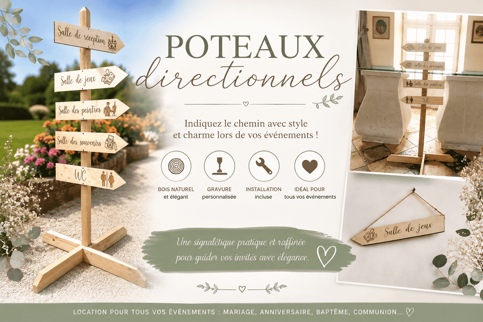location poteaux directionnels normandie