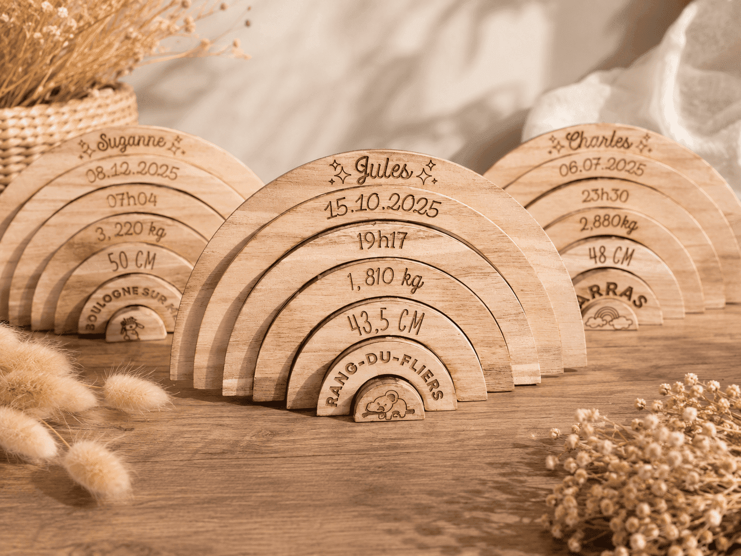 arc-en-ciel de naissance en bois